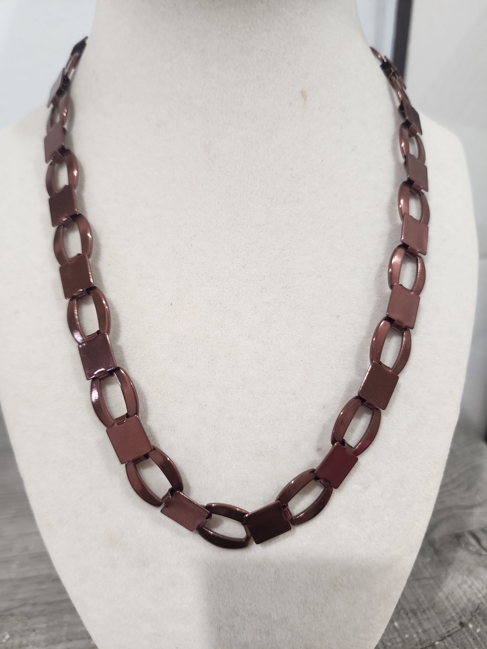 Women's Brown Link Necklace = Alexa Rae
